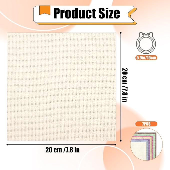 7 PCS Pre-Cut Punch Needle Fabric Tufting Cloth | Assorted Colors Tufting Cloth - Image 2