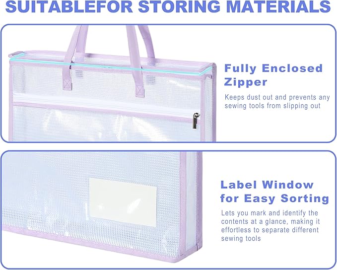 Qozary 5 Pcs Sew Project Bags for Quilting-A3 Sewing Craft Organizer Storage - Image 4