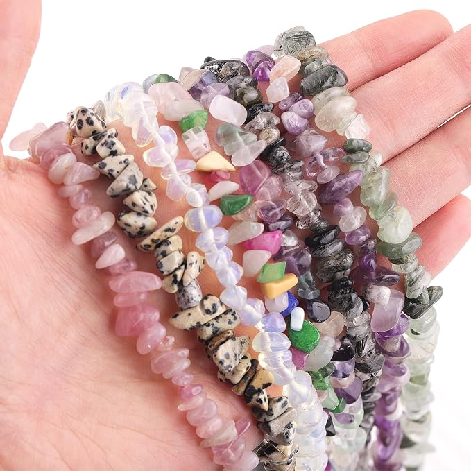 200 Pcs Crystal Chip Beads for Jewelry Making 5-8mm Multicolor Jade | Natural - Image 5