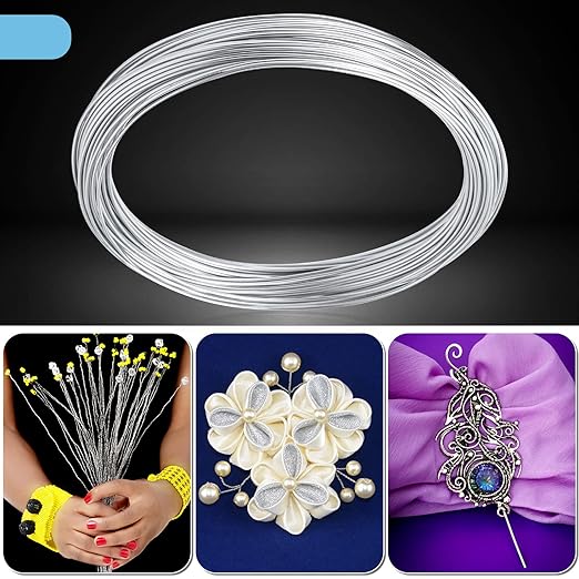18 Gauge Aluminum Wire for Crafting - 52 Ft Bendable Sculpting Wire, Tarnish Resistant for Jewelry Making, Sculpture & DIY Art Crafts (1mm Thickness)