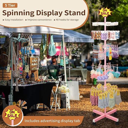 Flenpptly Retail Display Stand, 5-Tier Rotating Display Rack - Image 6