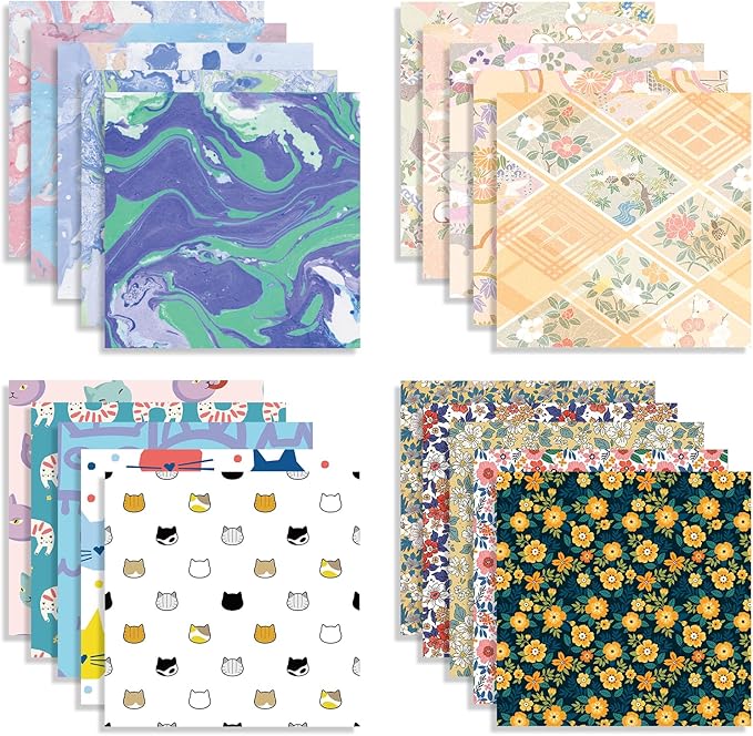 12 Different Packs Full Collection Origami Paper Kit 6 Inch Square Double Sided Color Vivid Colors Creation Easy Fold Paper Set Hand Crafts Paper Arts Creativity.01