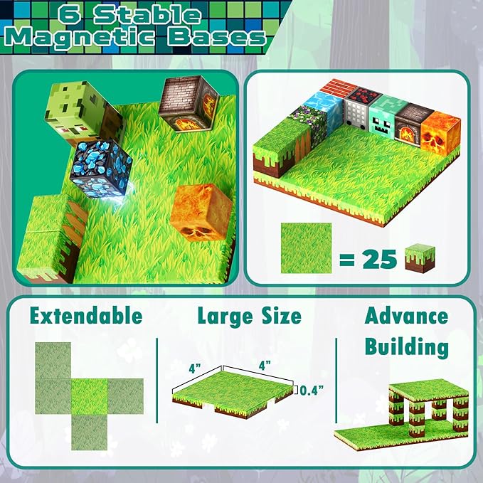 150PCS Magnetic Blocks with 6 Baseplate - Building Blocks Cubes for Kids Ages 4-8, STEM Magnet Building Toys Boys Girls, Birthday Gifts Preschool Educational Learning Toy for 3+ Years Old