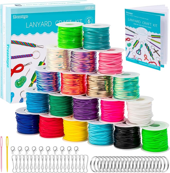Lanyard String, 20 Rolls Gimp String, Plastic Strings Lacing Cord, Boondoggle by Unknown