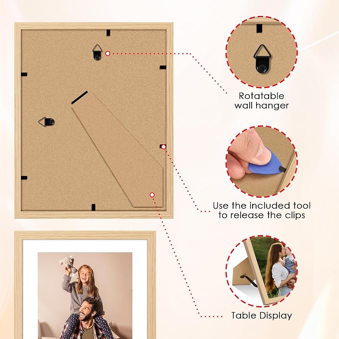 FIXSMITH 10 Pack Natural Picture Frames Collage Wall Decor - Image 5