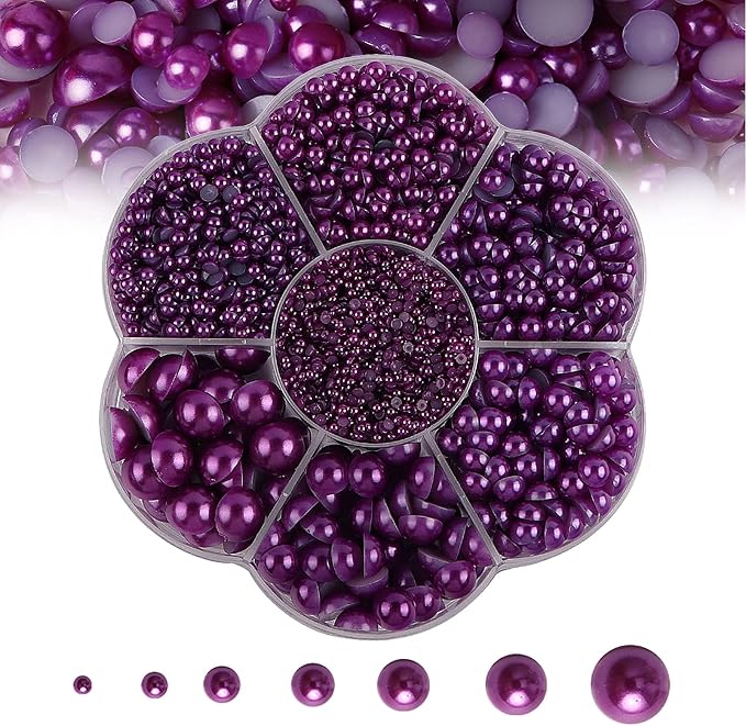 5600PCS Half Round Pearls Flatback Imitation Pearls by MLGDA