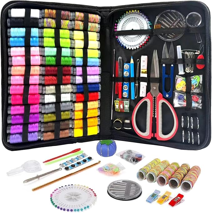197PCS Sewing Kit for Adults, 43 XL Thread Spool, Beginners by Pmbqifay