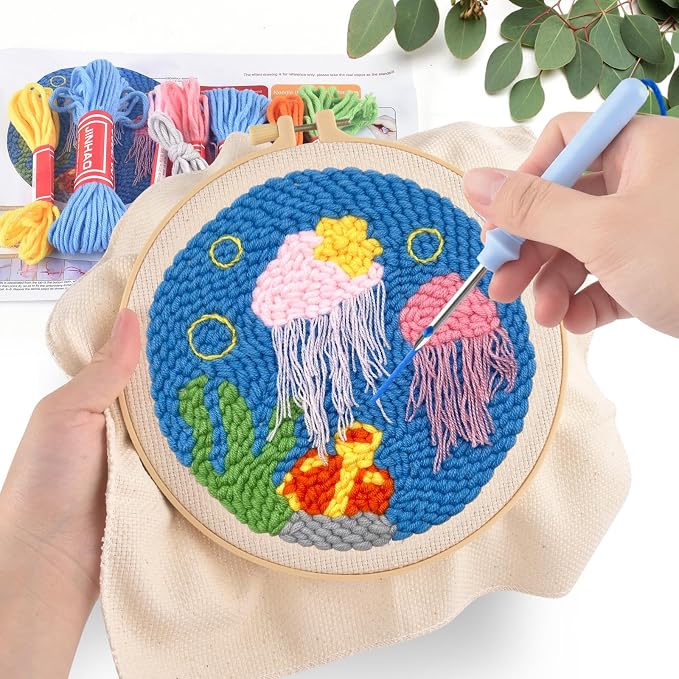 ERKOON Punch Needle Kit Adults Beginners, DIY Easy Ocean Embroidery Set - Image 5
