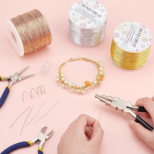 BENECREAT 20 Gauge 770FT Aluminum Wire Anodized Jewelry Craft Making Beading Floral Colored Aluminum Craft Wire for Halloween Decoration - Purple