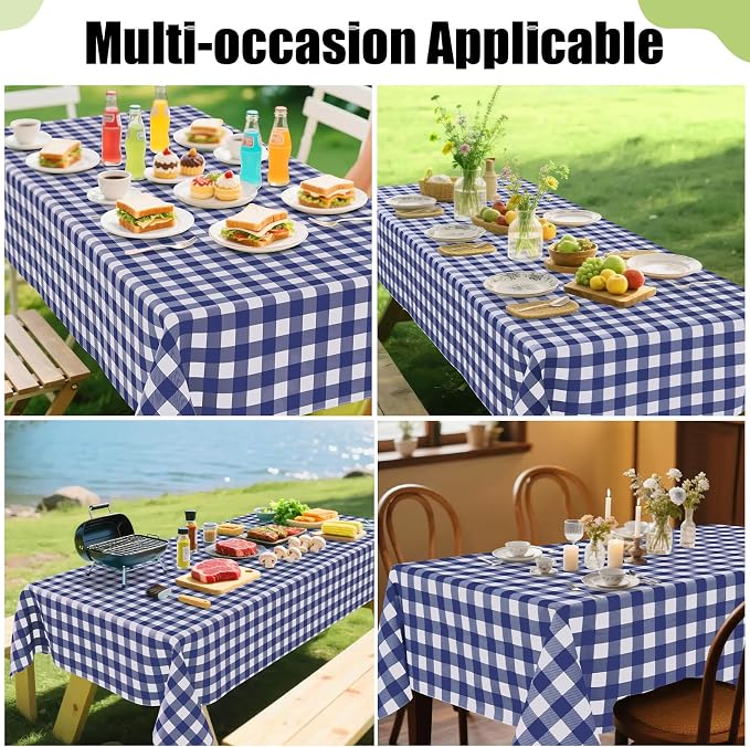 Smiry Rectangle Table Cloth, Waterproof Vinyl Tablecloths - Image 6