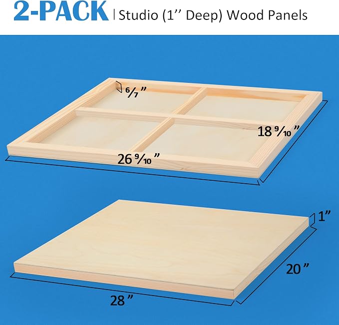 Falling in Art 2 Pack 20x28 Unfinished Birch Wood Panels Kit - Image 2