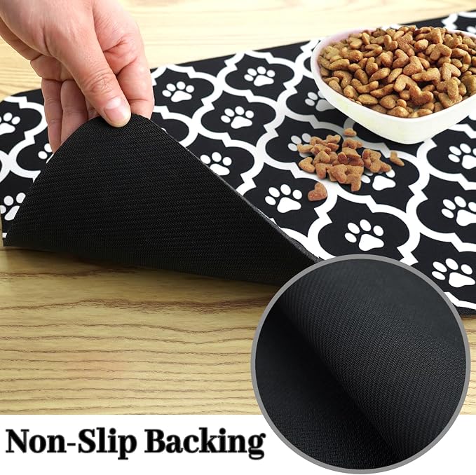 Dog Food Mat 17X30 Inch Pet Feeding Absorbent Mats - Image 5