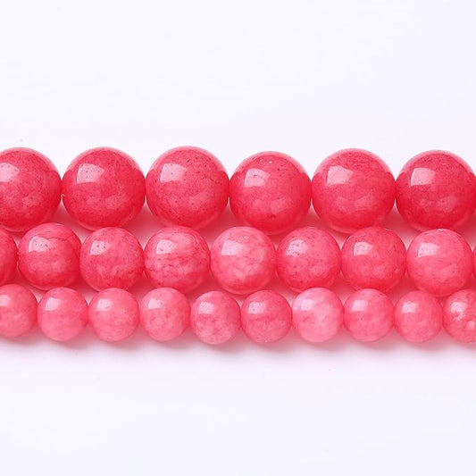 32PCS 12MM Natural Red Rhodonite Jade Stone Beads Round Loose Stone Beads for Jewelry Making DIY Energy Stone Healing Power Bracelet 15"