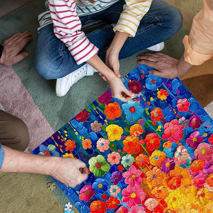 Jigsaw Puzzles for Adults 1000 Pieces, Colorful Flower Wall Puzzles for Adults - Image 5