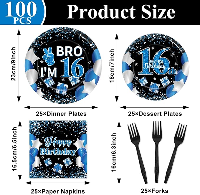 Qyeahkj 100 Pcs 16th Birthday Decorations - Image 2