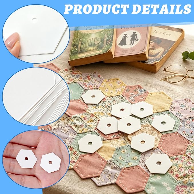 800 PCS Paper Piecing 0.5", Hexagon Quilting Templates - Image 3