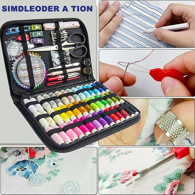 JUNING Sewing Kit with Black Case Portable Sewing Supplies - Image 4