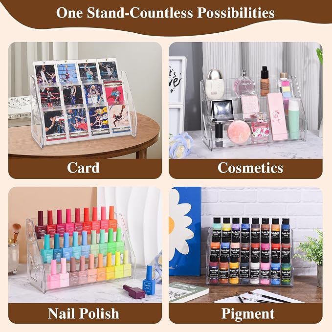 CELSOL Elevated 3 Tier Clear Acrylic Card Display Stand - Image 7
