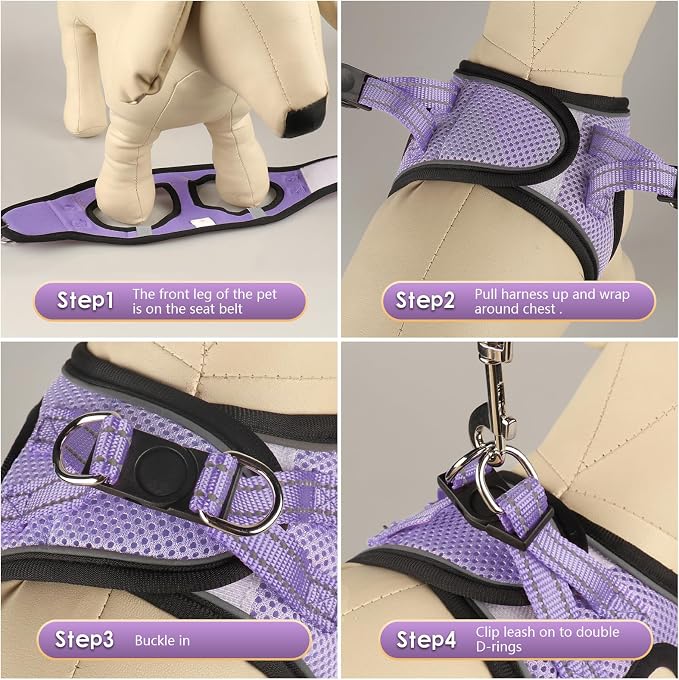 YIMEIS Dog Harness and Leash Set, No Pull Soft Mesh Pet Harness, Reflective - Image 2