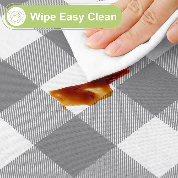 Smiry Plastic Table Cloth, Waterproof Vinyl Tablecloth - Image 3