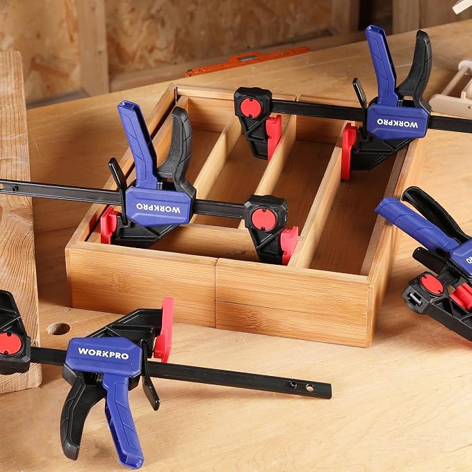 WORKPRO 6" Bar Clamps for Woodworking, One-Handed Clamp/Spreader, Light Duty - Image 7