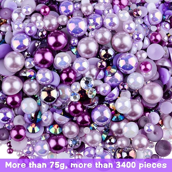 3900+ Pcs Rhinestones and Pearls Kit, 2-10mm Flatback Gems - Image 2