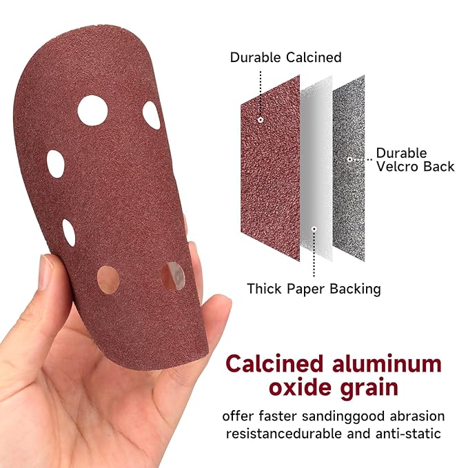 100 PCS 5 Inch Sanding Discs 240 Grit, Round Hook and Loop Sandpaper for Random Orbital Sander