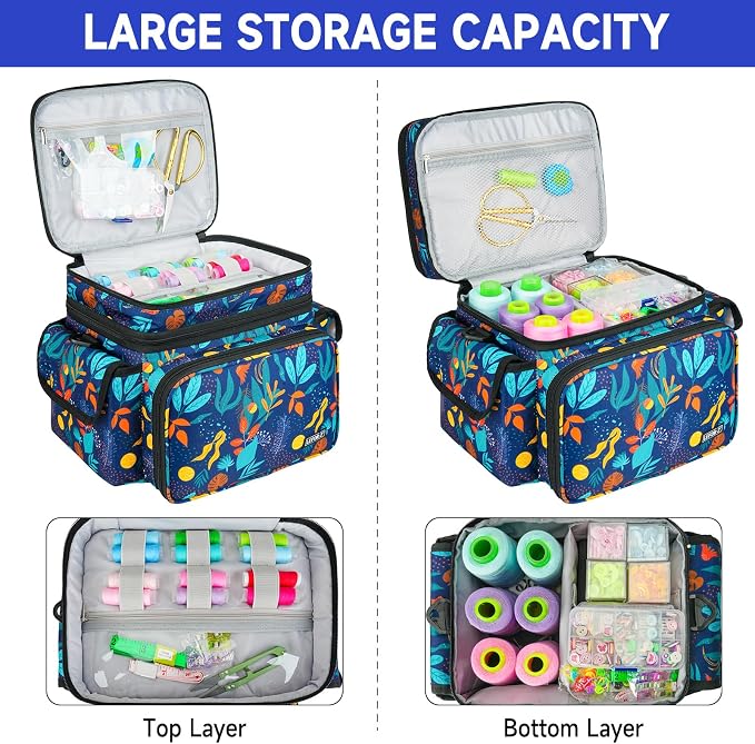 LEFOR·Z Small Sewing Supplies Organizer, Double-Layer Sewing Accessories - Image 3