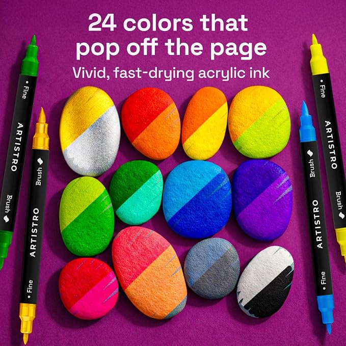 ARTISTRO 24 Rock Acrylic Paint Markers - Image 4