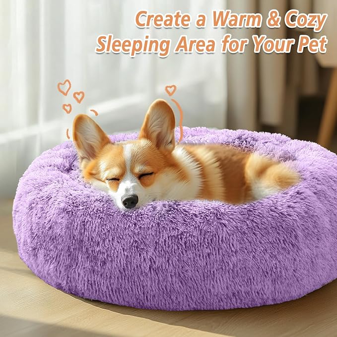 JOLLYVOGUE Calming Dog Bed Large Size Dog, Anti-Anxiety Donut Large Pet Bed - Image 4