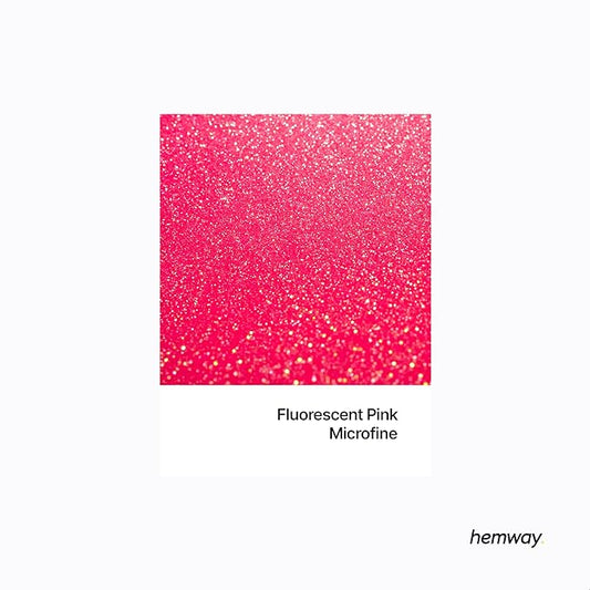 Hemway Polyurethane & Epoxy Resin Glitter 100g / 3.5oz Metallic Crystal Flake Additive for Flooring Jewelry Tumblers Glass Pigment - Microfine (1/256" 0.004" 0.1mm) - Fluorescent Pink