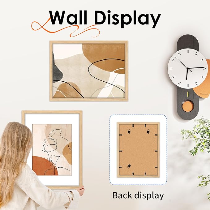 FIXSMITH 12x16 Picture Frame Natural Set of 2, Photo Frame - Image 5