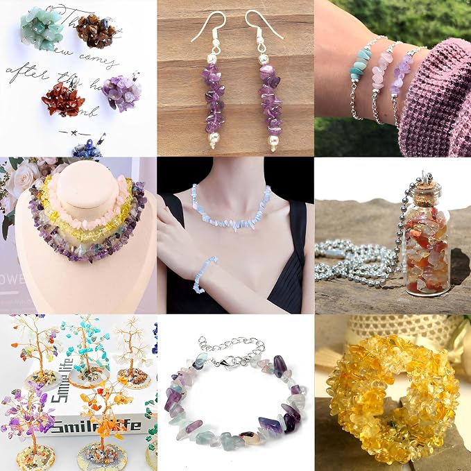 200pcs Natural Chip Stone Beads Gemstone Healing Crystal Loose Rock Bead | - Image 4