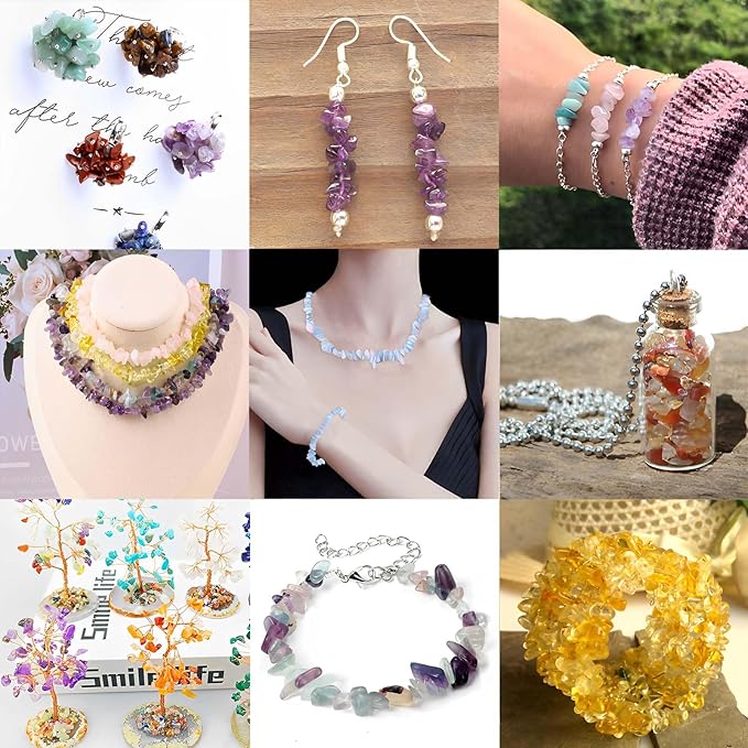 200pcs Natural Chip Stone Beads Gemstone Healing Crystal Loose Rocks Bead | - Image 6