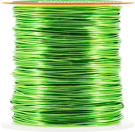 Mandala Crafts 22 Gauge Anodized Aluminum Craft Wire for Jewelry Making - 100 FT Colored Flexible Lime Green Wire - Bendable for Bonsai Armature Crafting Sculpting