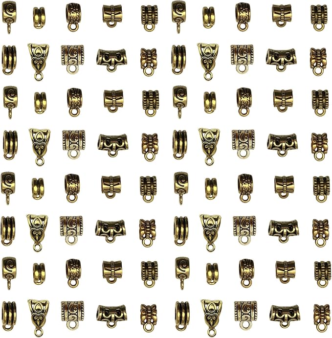 WOCRAFT 60pcs Antique Gold Bails Charms Bracelet Charms by WOCRAFT