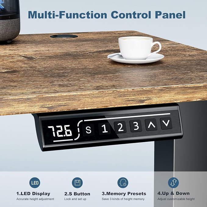 DUMOS 63 Inch Electric Standing Desk Height Adjustable, Sit to Stand Computer - Image 5