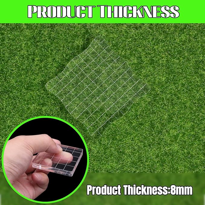 2-Piece Clear Stamp Blocks Set - 4 x 4 inch Wave-Like Acrylic Stamps with Grid Lines for Scrapbooking