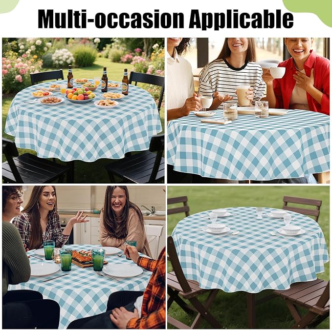 Smiry Plastic Table Cloth, Waterproof Vinyl Tablecloth - Image 6