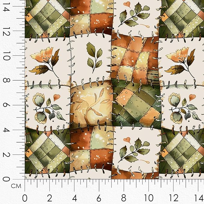 Rustic Patchwork Cotton Fabric Panel – 6 Designs + Bonus Patchwork Sheet - Image 8