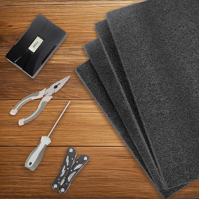 2 Pcs 12 x 16 x 1INCH Black Polyurethene Foam Sheets,Cuttable Packing Foam Block Foam Padding for Packing and Crafts,Toolbox Storage.