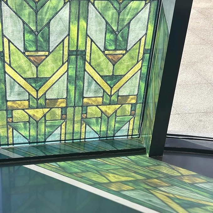 Faux Stained Glass Effect Transparent Window Film, Original Hand Drawn Static by Flortlias
