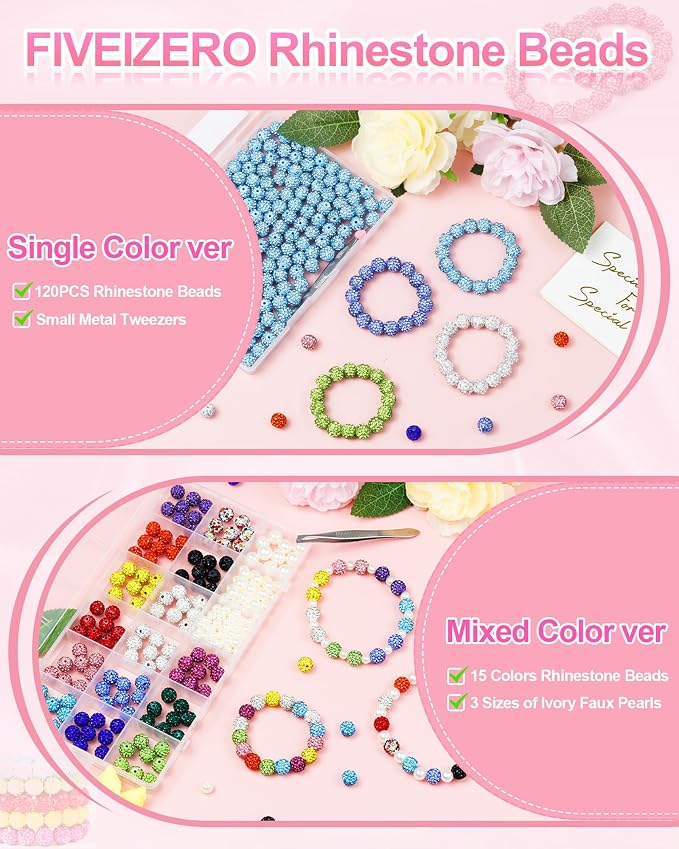 120PCS FIVEIZERO Purple Rhinestone Beads - Image 2