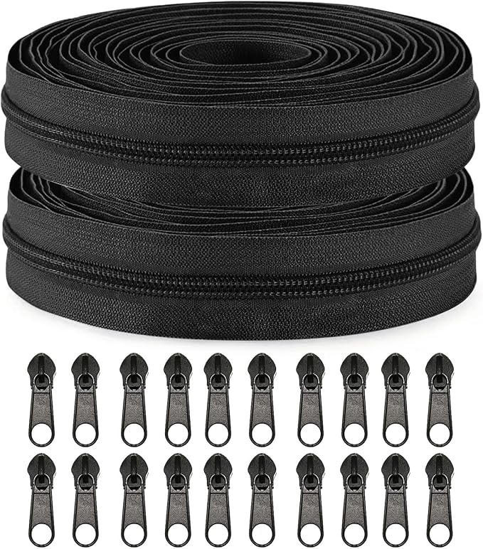 Sawoake #5 Nylon Coil Zippers by The Yard Bulk 10 Yards by Zipper