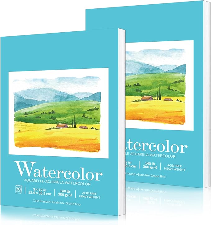 Sadoup 9x12 Watercolor Pad, Quality No-Bleed Art Paper by Unknown