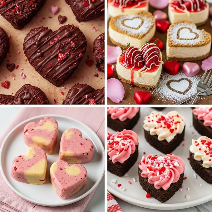 Sakolla 2 Pack 2.7″ Heart Cake Molds, 8 Cavity Silicone Baking Molds - Image 6