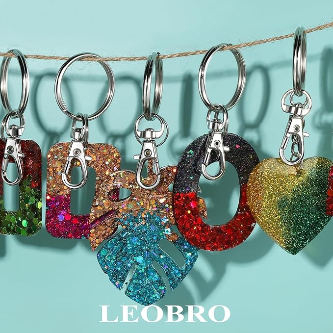 LEOBRO 100PCS Keychain Clip and Key Ring, Lobster Claw Clasps, Key Chain Rings - Image 2