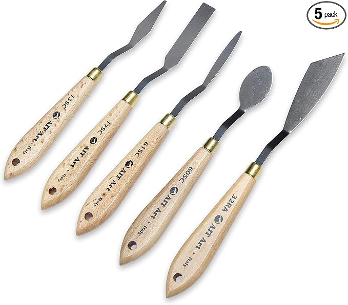 AIT Art Select Painting Knives, Made in Italy, Carbon Steel Blades by AIT+Products