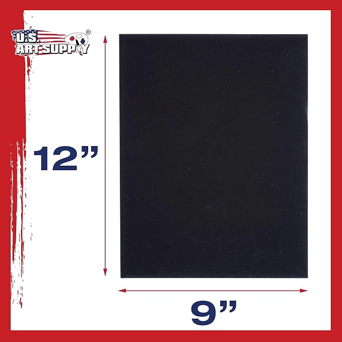 U.S. Art Supply 9 X 12 Inch Black Art Canvas Board Panels 6 Pack - Image 3