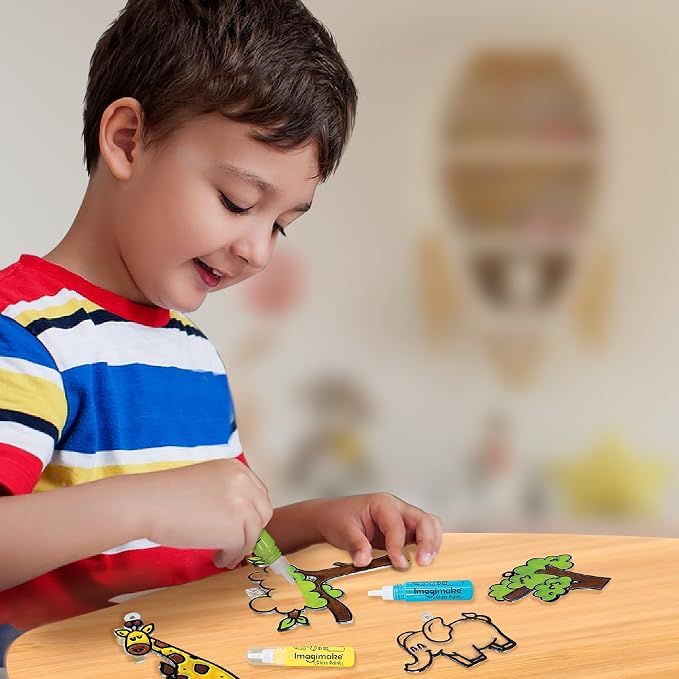 Imagimake Window Art Jungle | Low Mess Suncatcher Kit | 16 Pieces Glass - Image 5